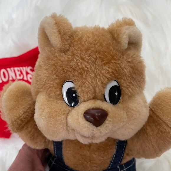 Vintage Shoneys Restaurant Bear Plush toy 10” Stuffed Animal Mascot Red Shirt - Picture 8 of 12